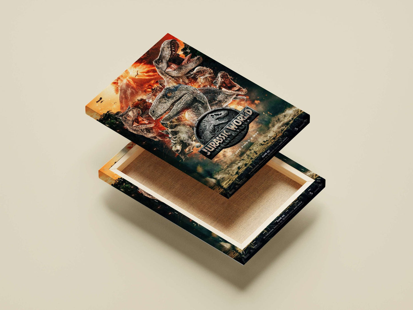 Jurassic World: Fallen Kingdom Main Subject: Jurassic World: Fallen Kingdom Canvas wall art — Bollywood wall art India |