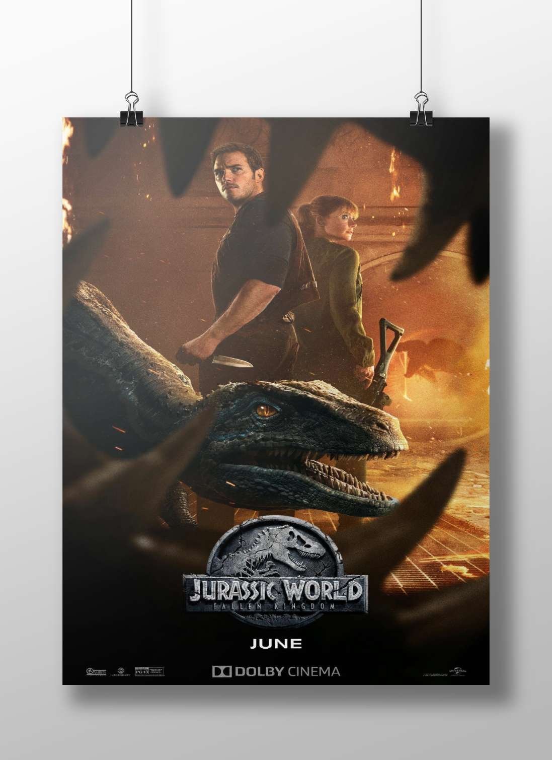 Jurassic World: Fallen Kingdom movie poster Main Subject: Jurassic World: Fallen Kingdom movie poster Matte BoizzBoard rigid