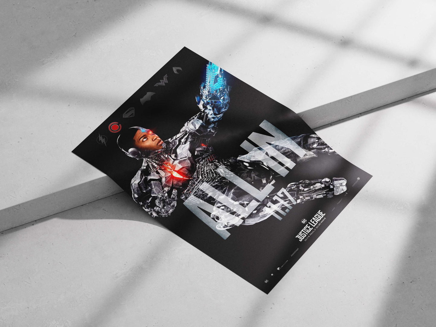 Cyborg (Victor Stone) from DC's Justice League Main Subject: Cyborg (Victor Stone) from DC's Justice League Matte poster