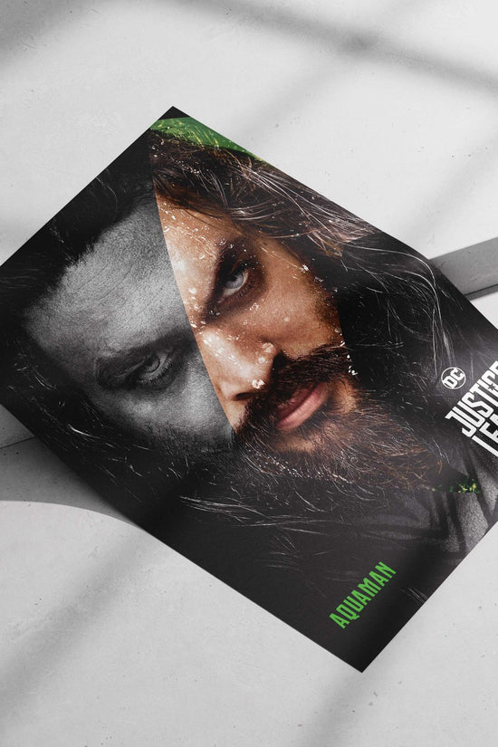 Arthur Curry as Aquaman from DC's Justice League Main Subject: Arthur Curry as Aquaman from DC's Justice League Matte poster