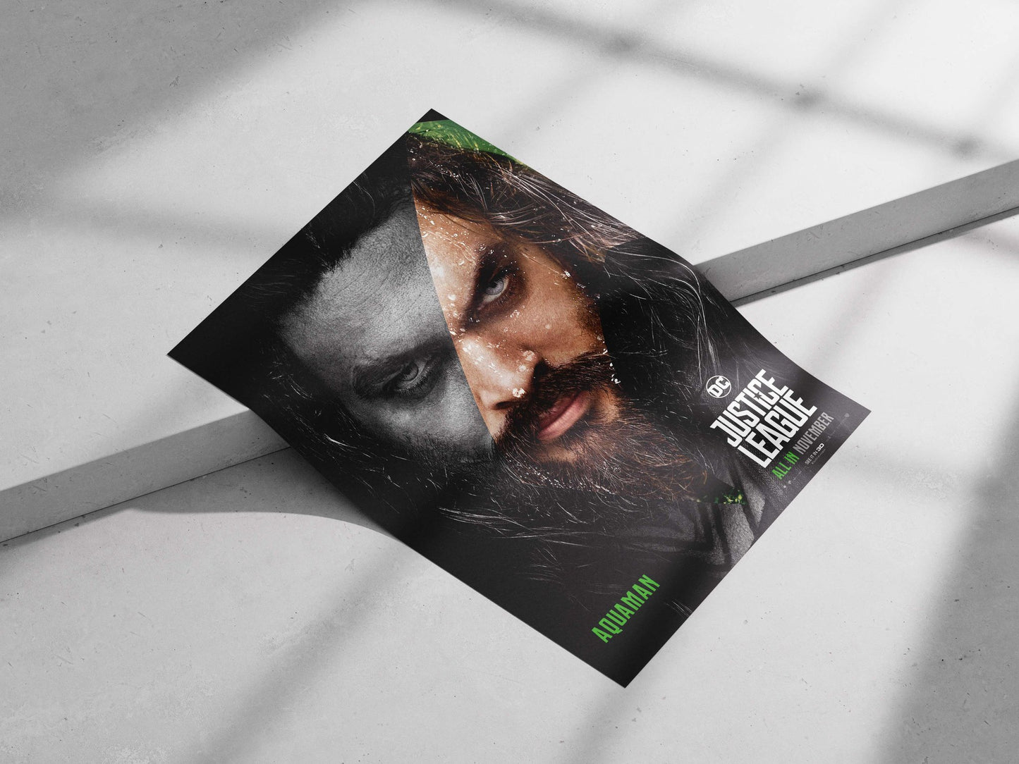 Arthur Curry as Aquaman from DC's Justice League Main Subject: Arthur Curry as Aquaman from DC's Justice League Matte poster