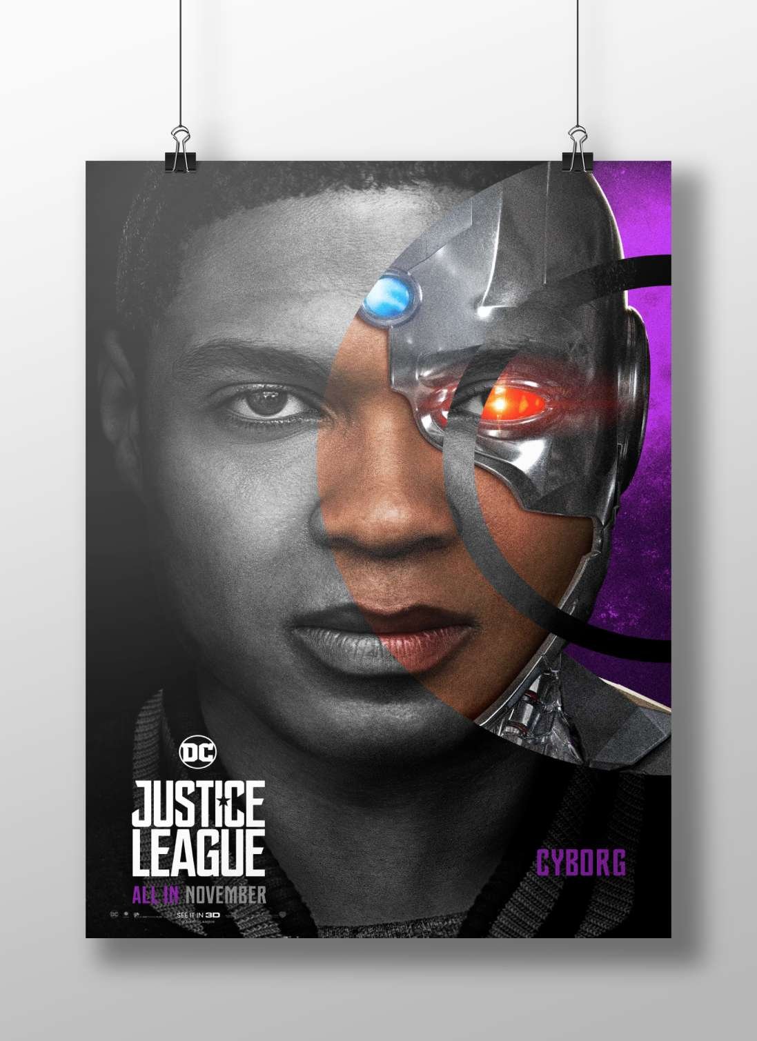 Cyborg (Victor Stone) from DC's Justice League Main Subject: Cyborg (Victor Stone) from DC's Justice League Matte BoizzBoard