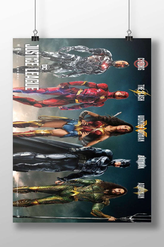 Cyborg, The Flash, Wonder Woman, Batman, and Aquaman (DC Justice League superheroes). Main Subject: Cyborg, The Flash,