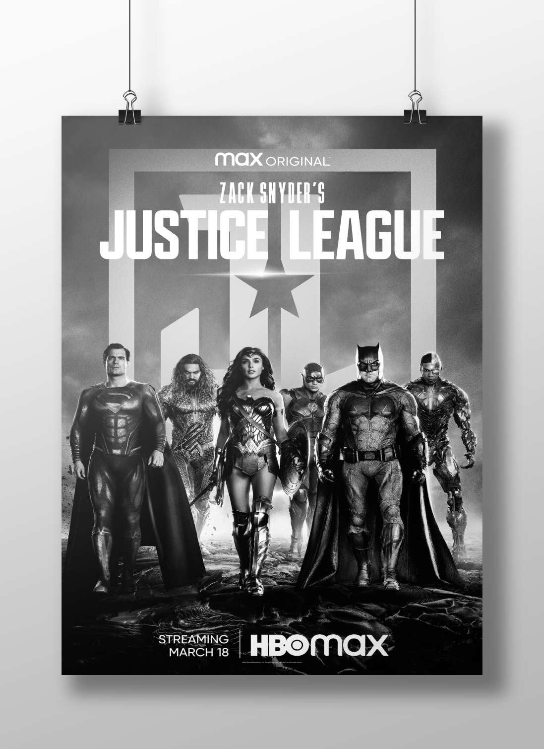Superman, Aquaman, Wonder Woman, The Flash, Batman, and Cyborg from Zack Snyder's Justice League Main Subject: Superman,