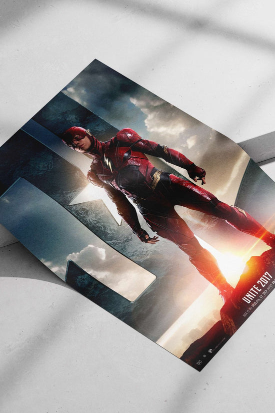 The Flash (Barry Allen) from DC Comics' Justice League franchise. Main Subject: The Flash (Barry Allen) from DC Comics'