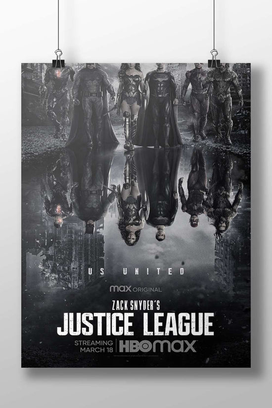 Zack Snyder's Justice League featuring Batman, Wonder Woman, Superman, Cyborg, Flash, and Aquaman. Main Subject: Zack
