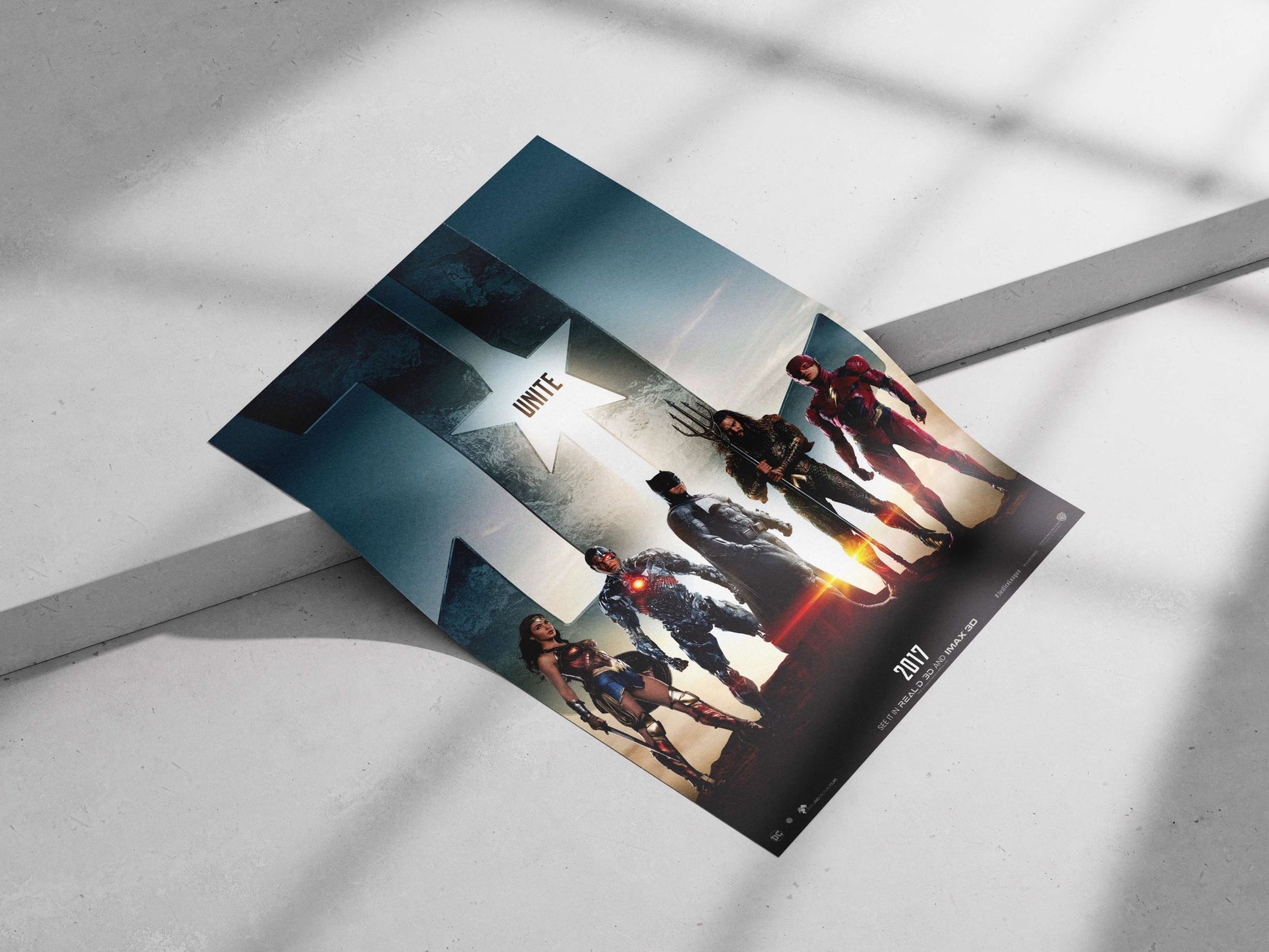 Wonder Woman, Cyborg, Batman, Aquaman, and The Flash from DC Comics' Justice League franchise. Main Subject: Wonder Woman,