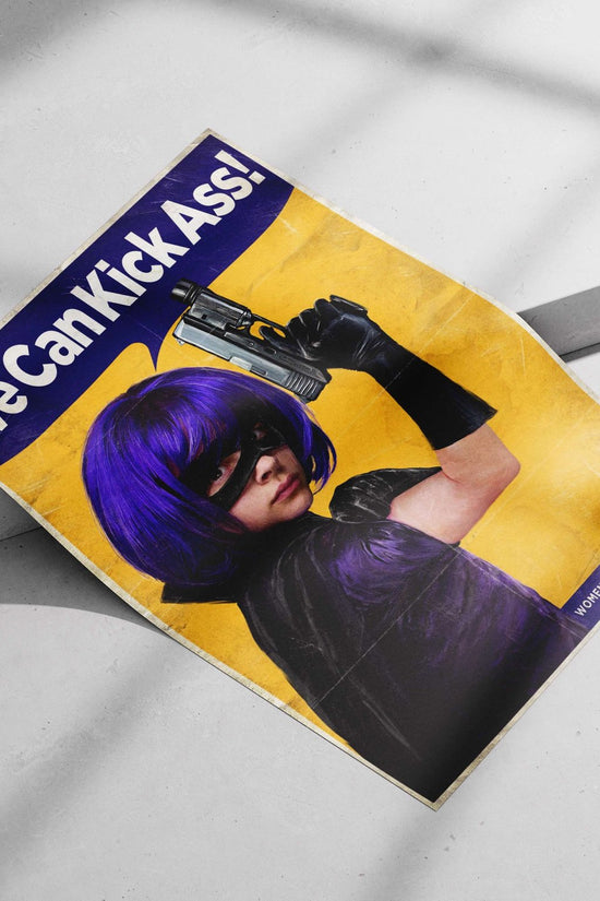 Hit-Girl (from Kick-Ass franchise) Main Subject: Hit-Girl (from Kick-Ass franchise) Matte poster print — Superhero wall art