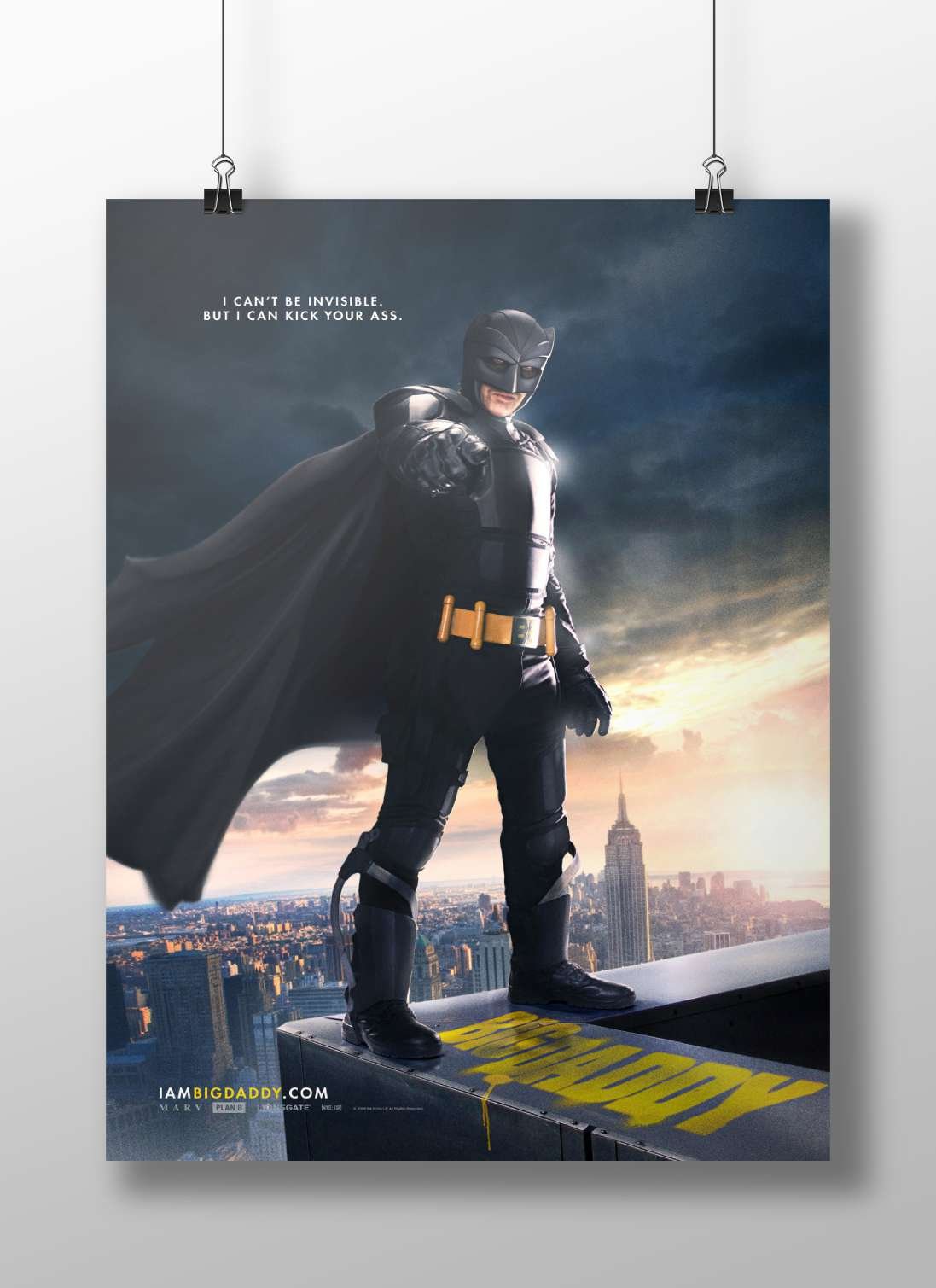 Big Daddy, the superhero character from the film franchise "Big Daddy" (2000s movie). Main Subject: Big Daddy, the superhero