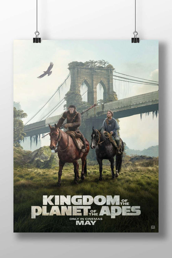 Caesar (chimpanzee protagonist) and a human companion from Kingdom of the Planet of the Apes Main Subject: Caesar