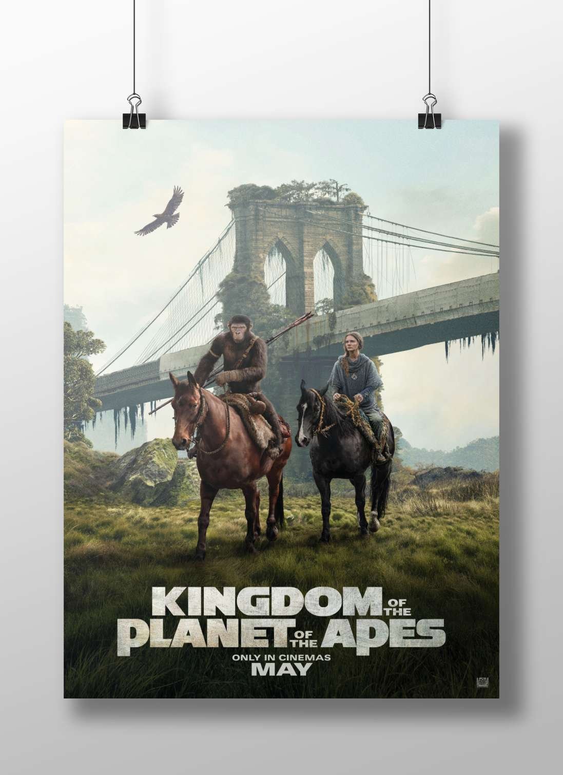 Caesar (chimpanzee protagonist) and a human companion from Kingdom of the Planet of the Apes Main Subject: Caesar