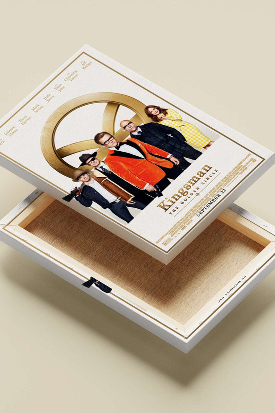 Kingsman: The Golden Circle franchise featuring actors Colin Firth, Julianne Moore, Taron Egerton, Mark Strong, Halle Berry,