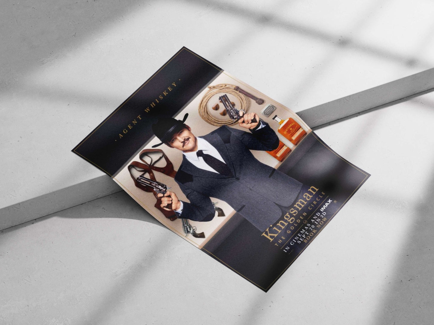 Agent Whiskey from Kingsman: The Golden Circle Main Subject: Agent Whiskey from Kingsman: The Golden Circle Matte poster