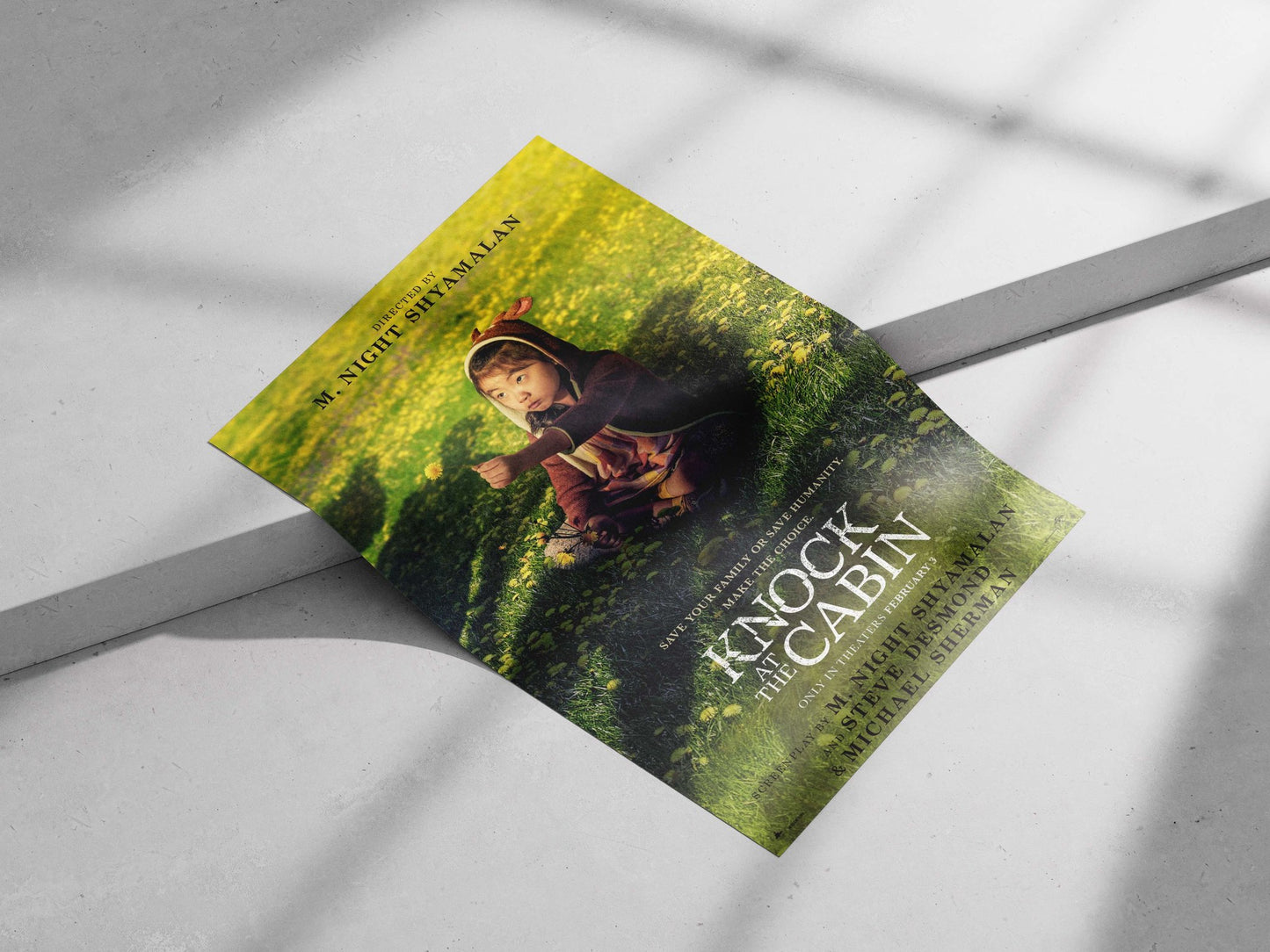 Knock at the Cabin (the film title) Main Subject: Knock at the Cabin (the film title) Matte poster print — Bollywood wall