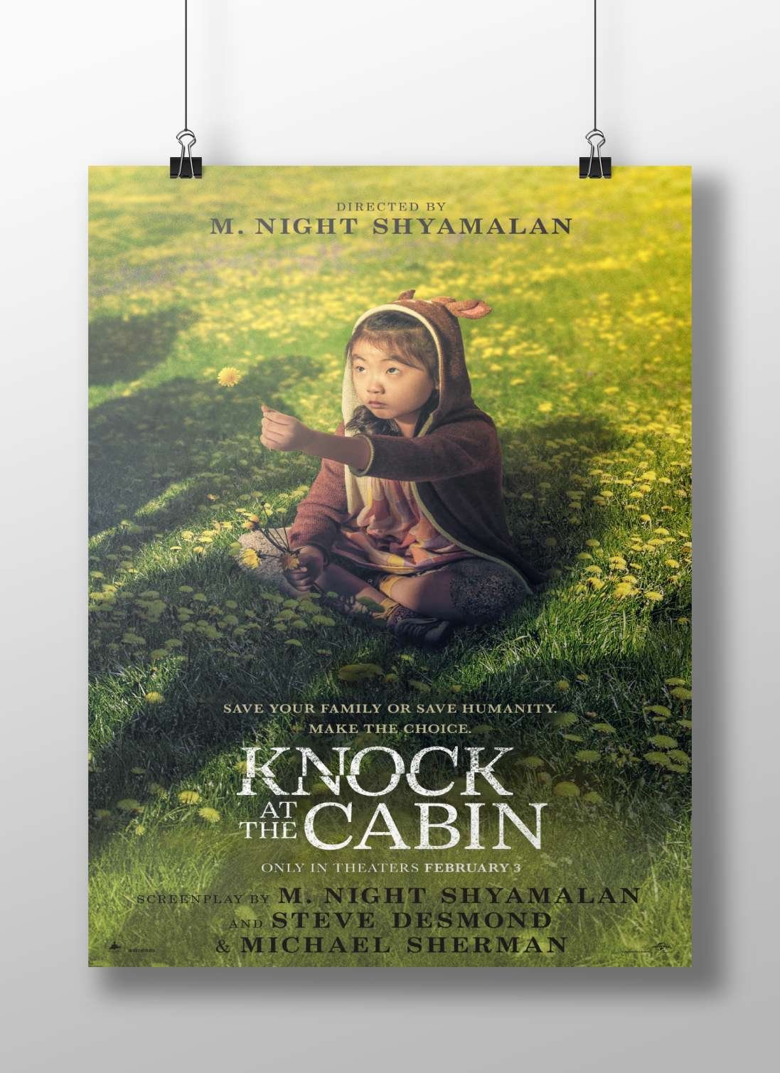 Knock at the Cabin (the film title) Main Subject: Knock at the Cabin (the film title) Matte BoizzBoard rigid print —