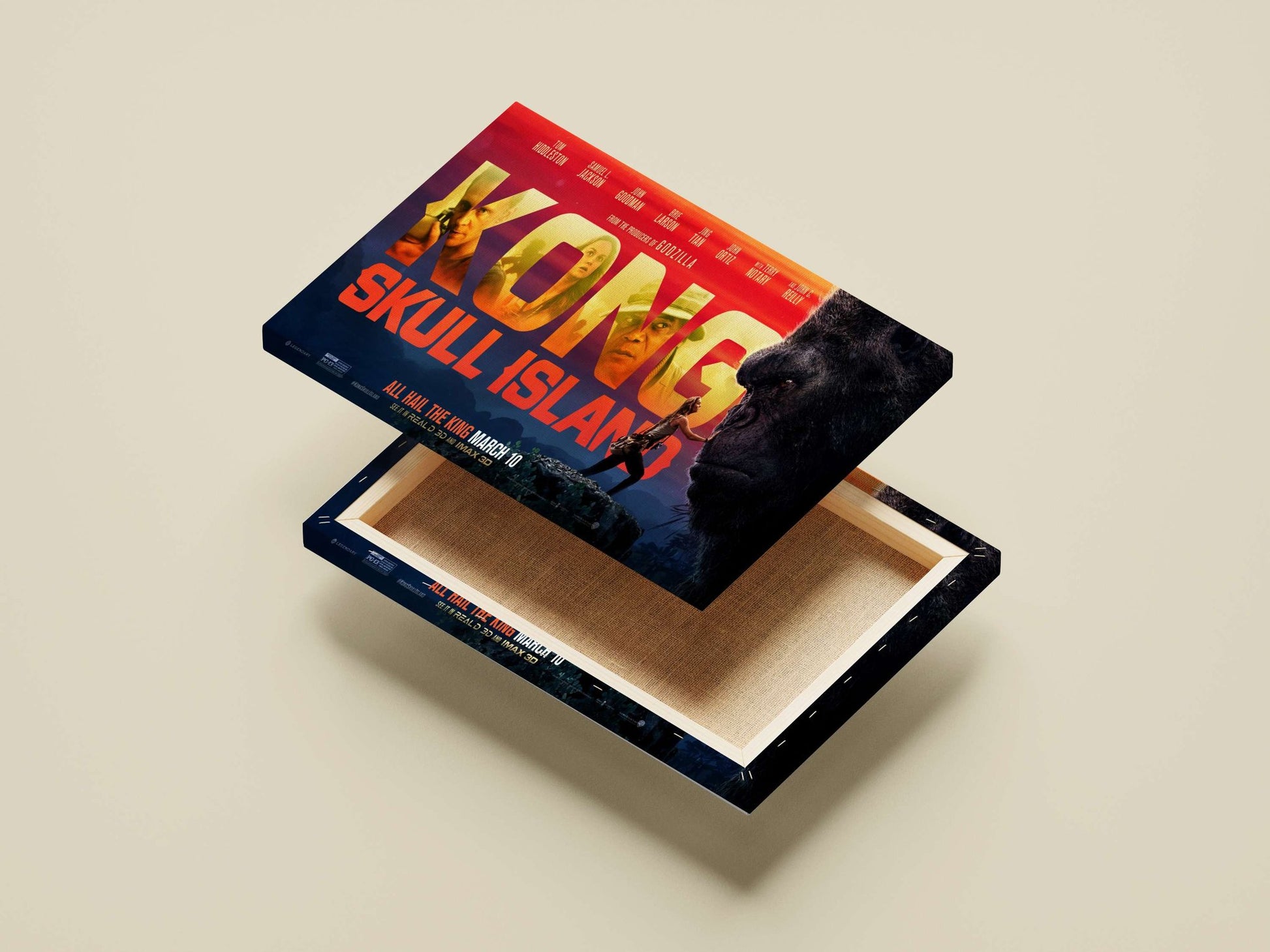 King Kong (franchise) from "Kong: Skull Island" with Godzillaproducers credit. Main Subject: King Kong (franchise) from