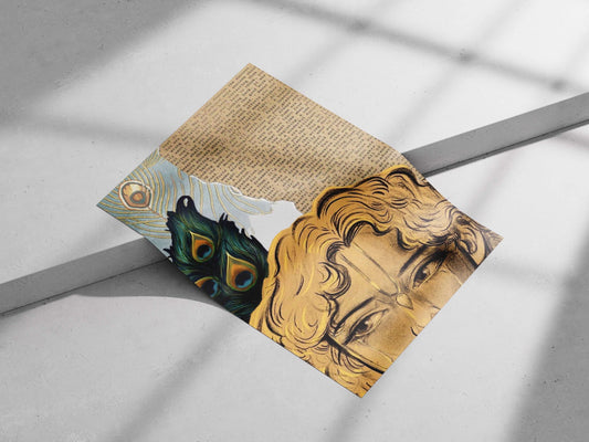 Shiva (Hindu deity with peacock feathers and third eye) Main Subject: Shiva (Hindu deity with peacock feathers and third