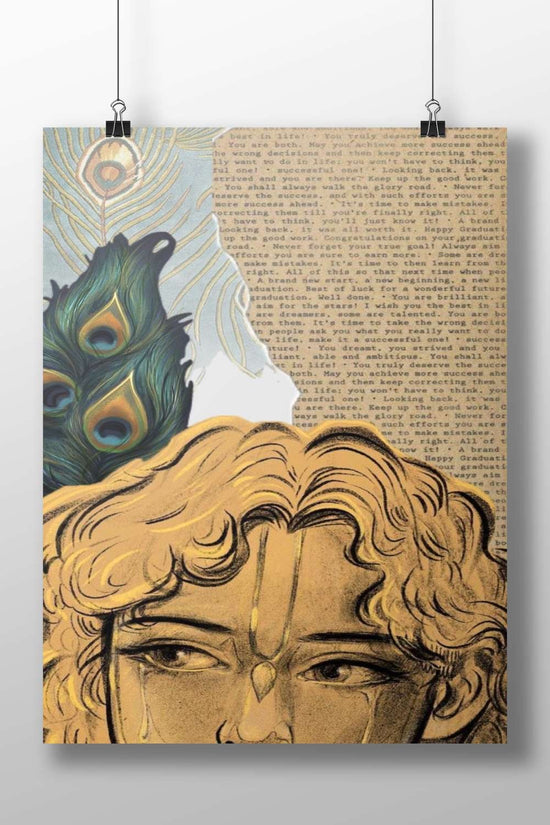 Shiva (Hindu deity with peacock feathers and third eye) Main Subject: Shiva (Hindu deity with peacock feathers and third