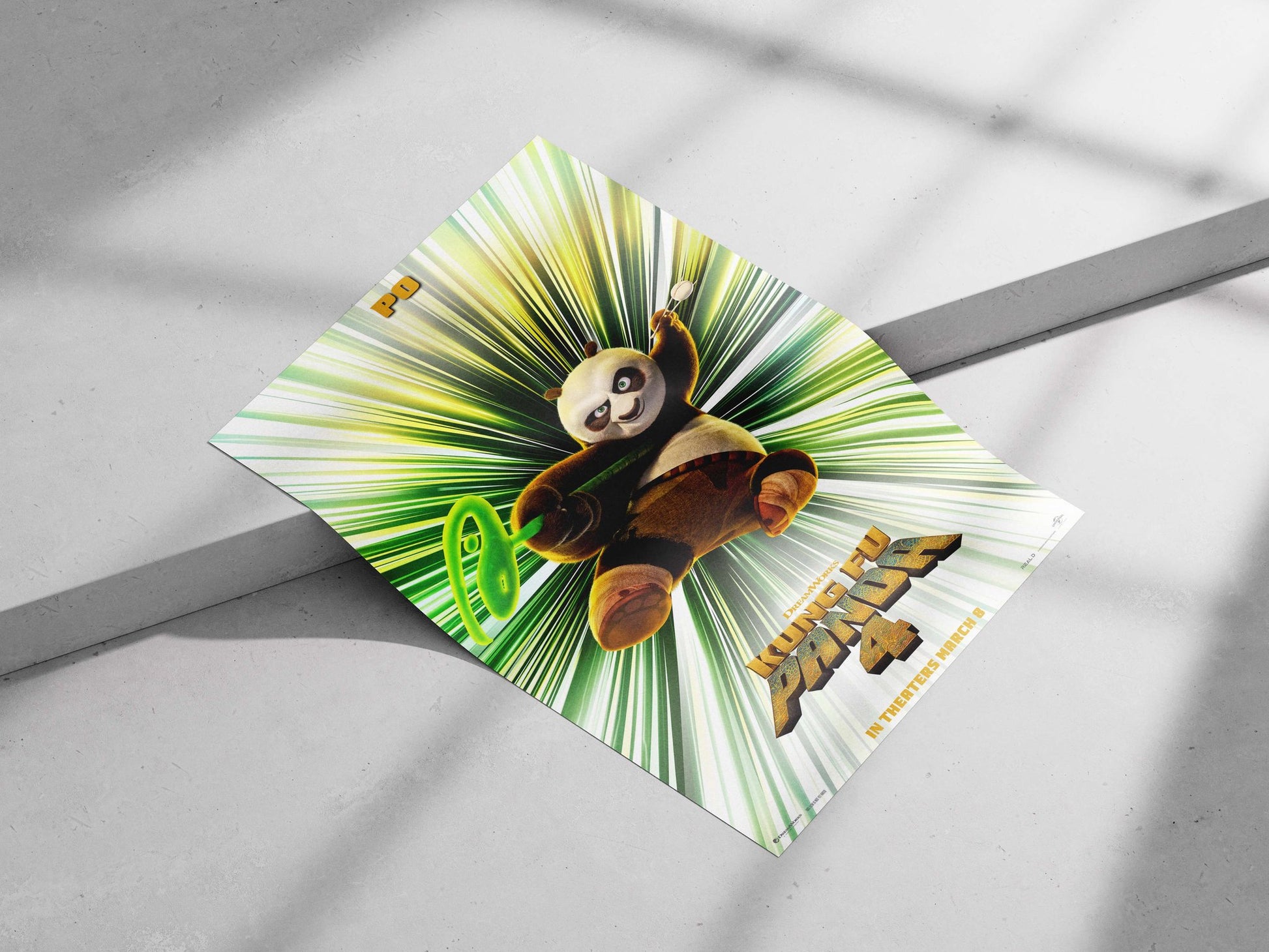Po (Kung Fu Panda 4 franchise character) Main Subject: Po (Kung Fu Panda 4 franchise character) Matte poster print — Anime