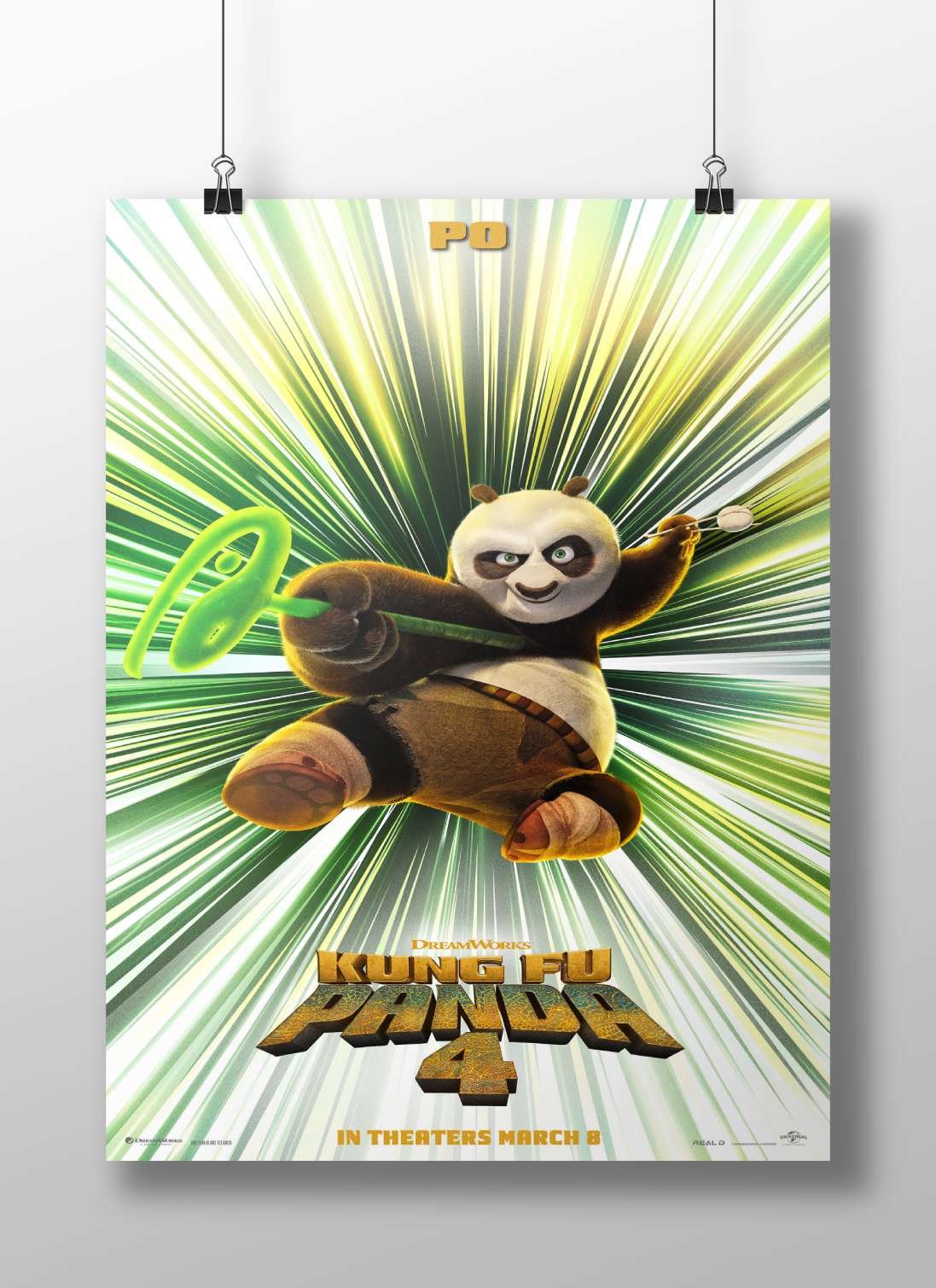 Po (Kung Fu Panda 4 franchise character) Main Subject: Po (Kung Fu Panda 4 franchise character) Matte BoizzBoard rigid print