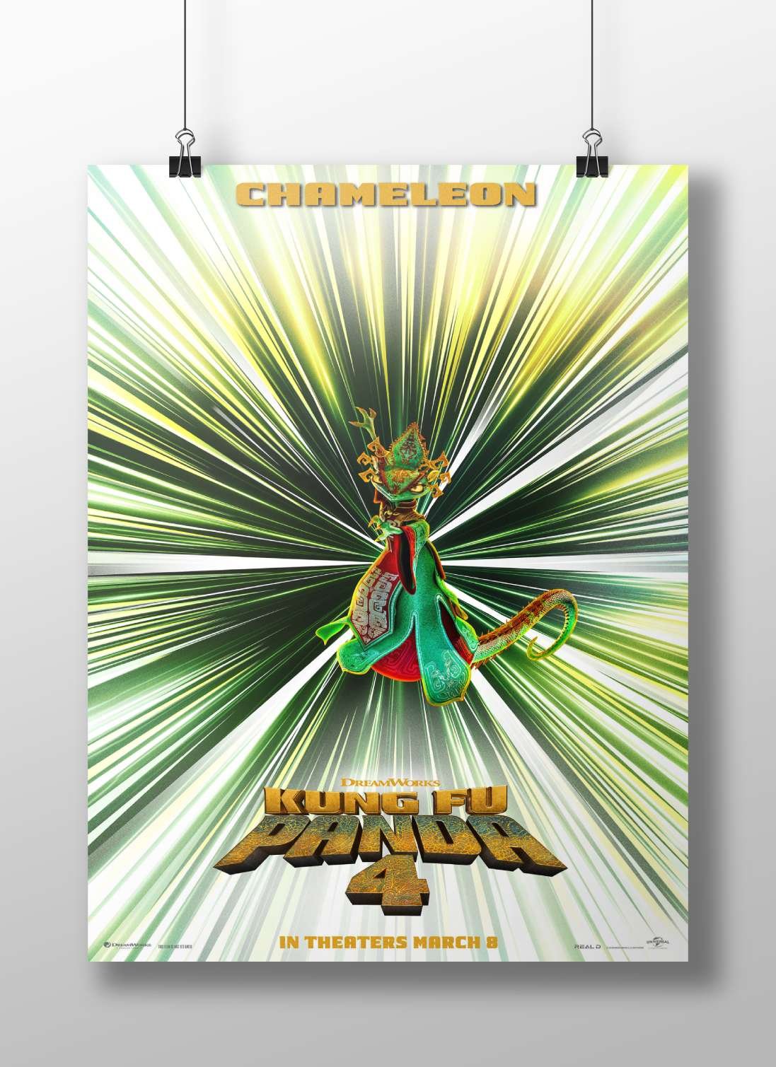 Chameleon (from Kung Fu Panda 4) Main Subject: Chameleon (from Kung Fu Panda 4) Matte BoizzBoard rigid print — Superhero