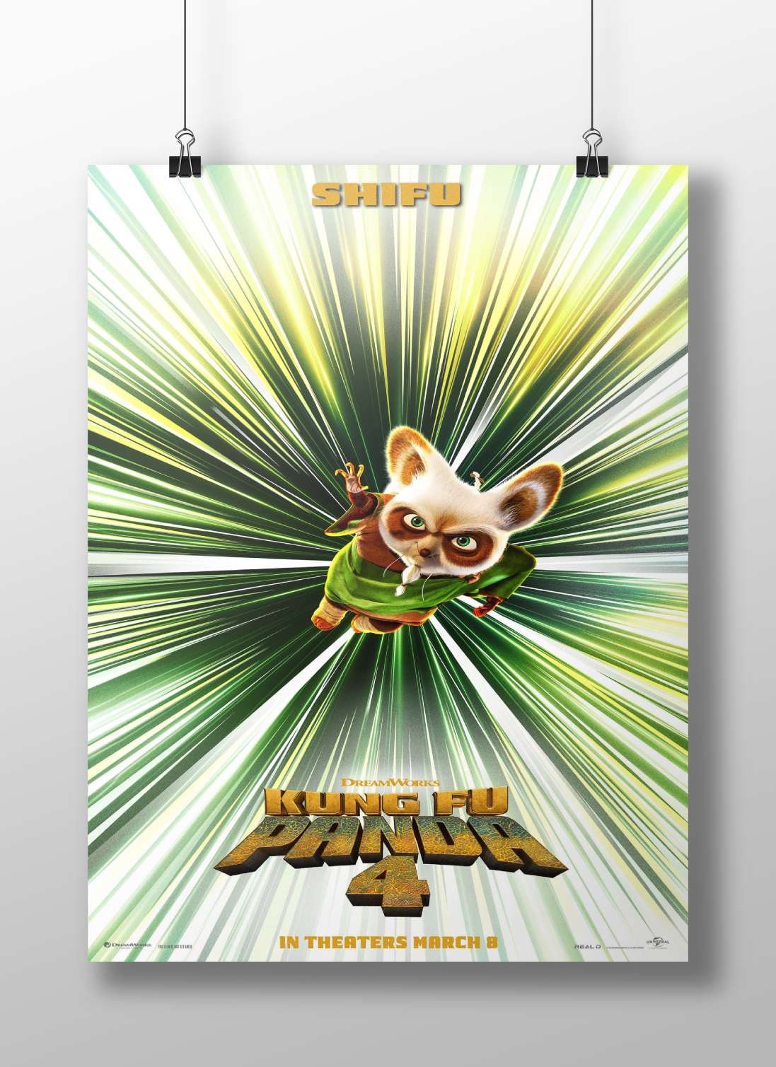 Shifu from Kung Fu Panda 4 Main Subject: Shifu from Kung Fu Panda 4 Matte BoizzBoard rigid print — Superhero wall art India