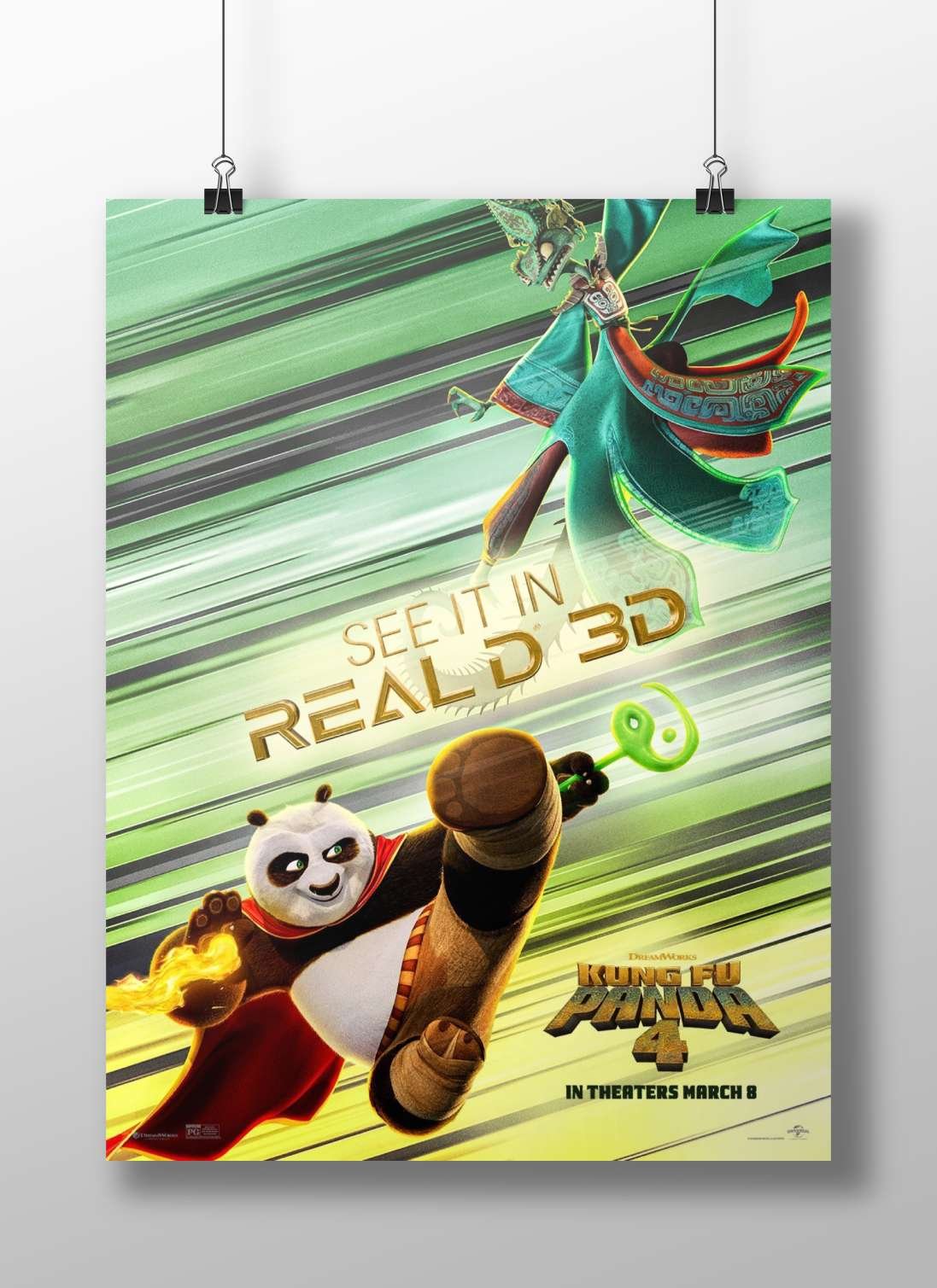 Po from Kung Fu Panda 4 Main Subject: Po from Kung Fu Panda 4 Matte BoizzBoard rigid print — Anime wall art India |