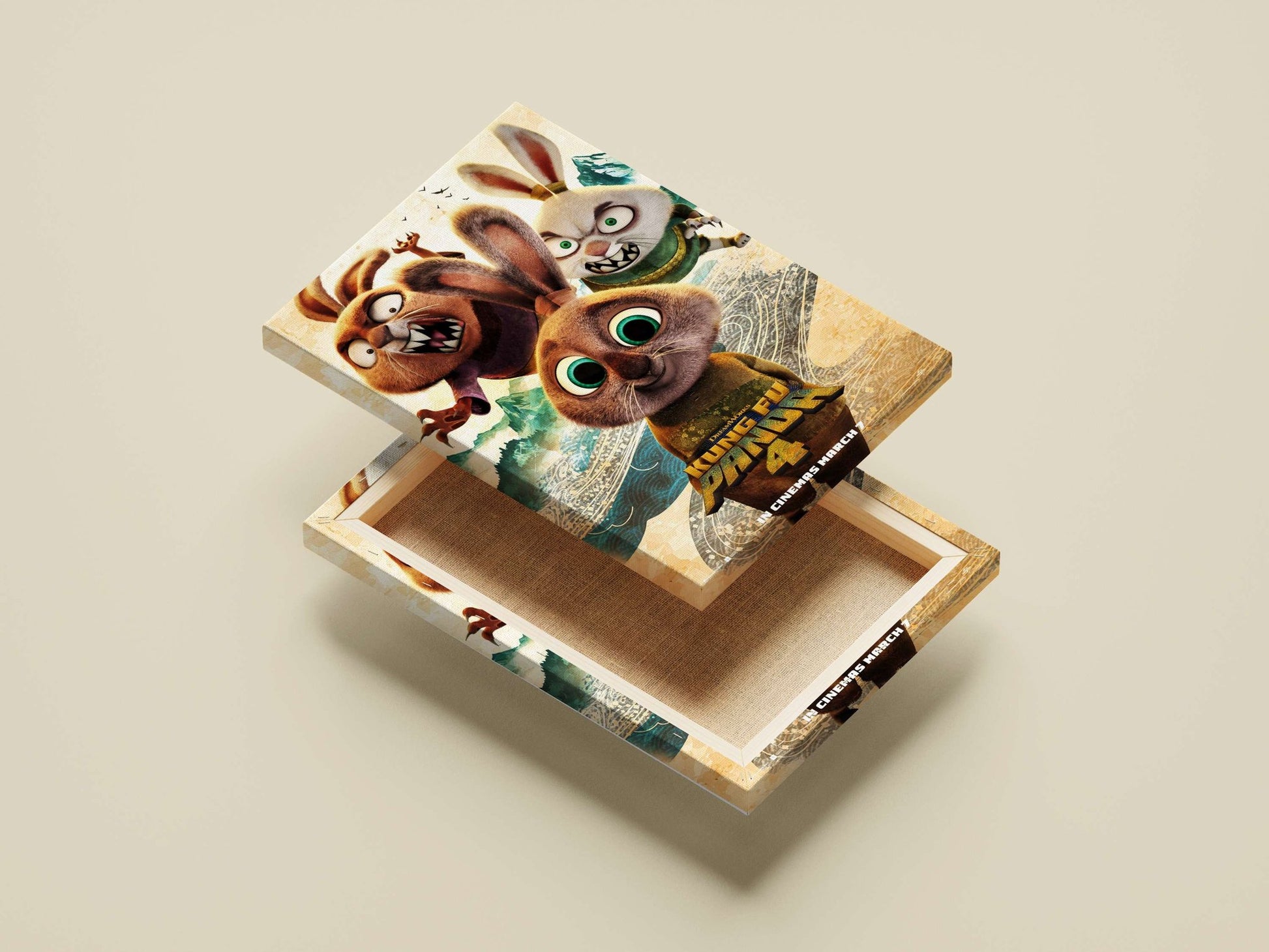 Rabbit characters from DreamWorks' Kung Fu Panda 4 Main Subject: Rabbit characters from DreamWorks' Kung Fu Panda 4 Canvas
