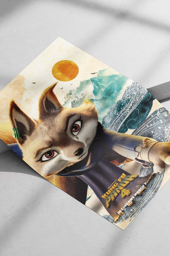 Fox character from Kung Fu Panda 4 Main Subject: Fox character from Kung Fu Panda 4 Matte poster print — Anime wall art
