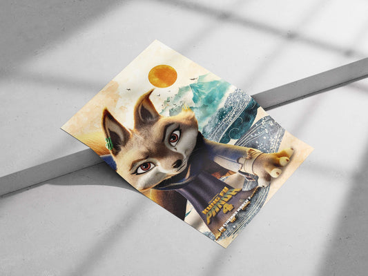 Fox character from Kung Fu Panda 4 Main Subject: Fox character from Kung Fu Panda 4 Matte poster print — Anime wall art