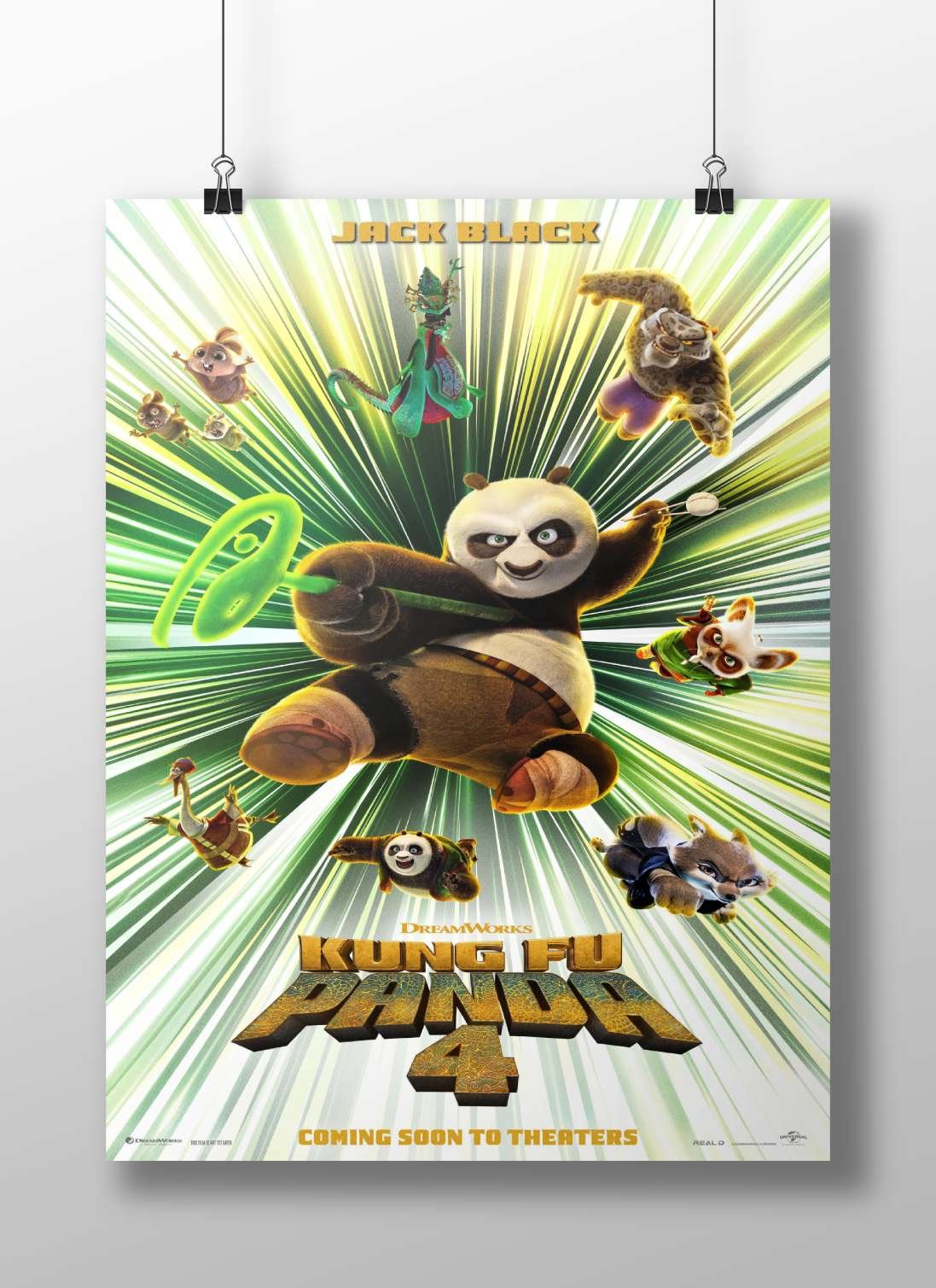 Kung Fu Panda 4 Main Subject: Kung Fu Panda 4 Matte BoizzBoard rigid print — Anime wall art India | PosterBoizz