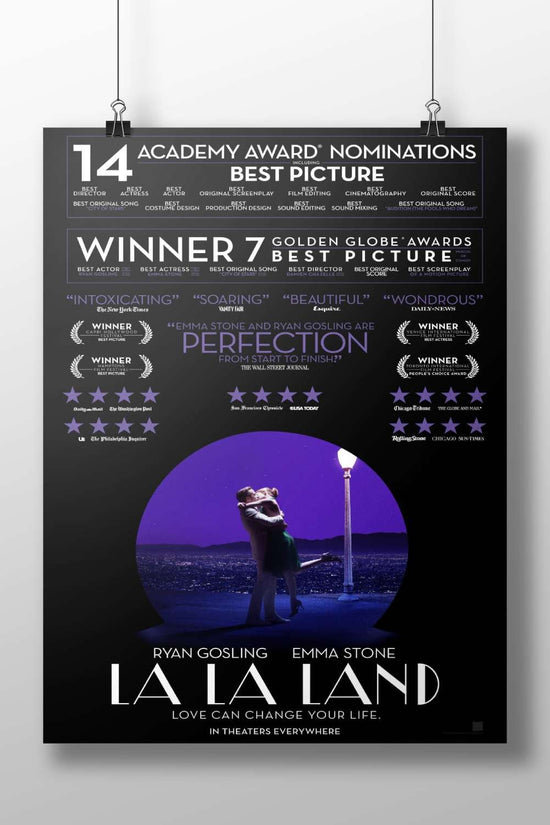 The film "La La Land" starring Ryan Gosling and Emma Stone. Main Subject: The film "La La Land" starring Ryan Gosling and