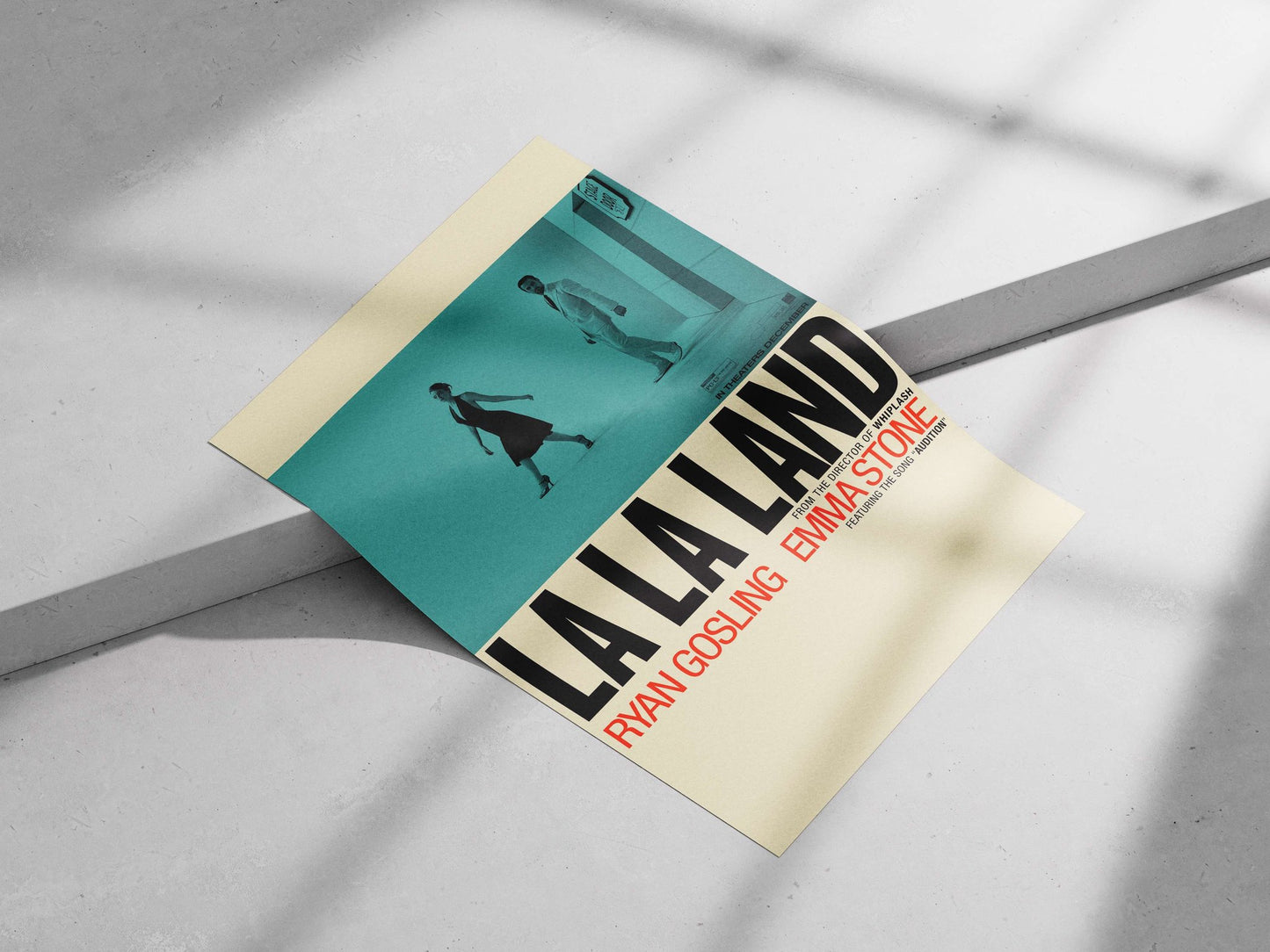 The film "La La Land" featuring Ryan Gosling and Emma Stone Main Subject: The film "La La Land" featuring Ryan Gosling and