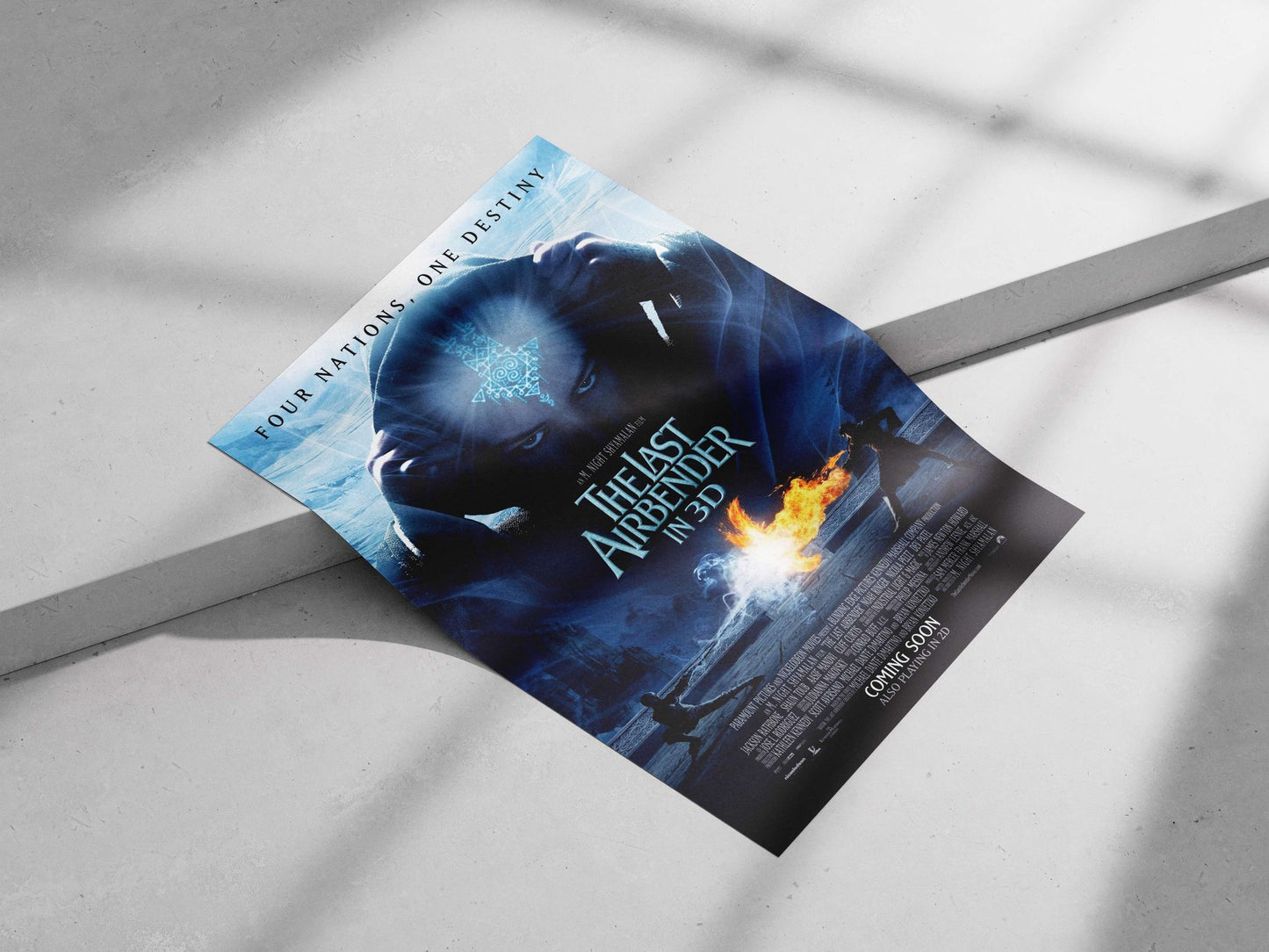 The Last Airbender (Avatar franchise) film poster, an M. Night Shyamalan production featuring Noah Ringer, Nicola Peltz, Dev