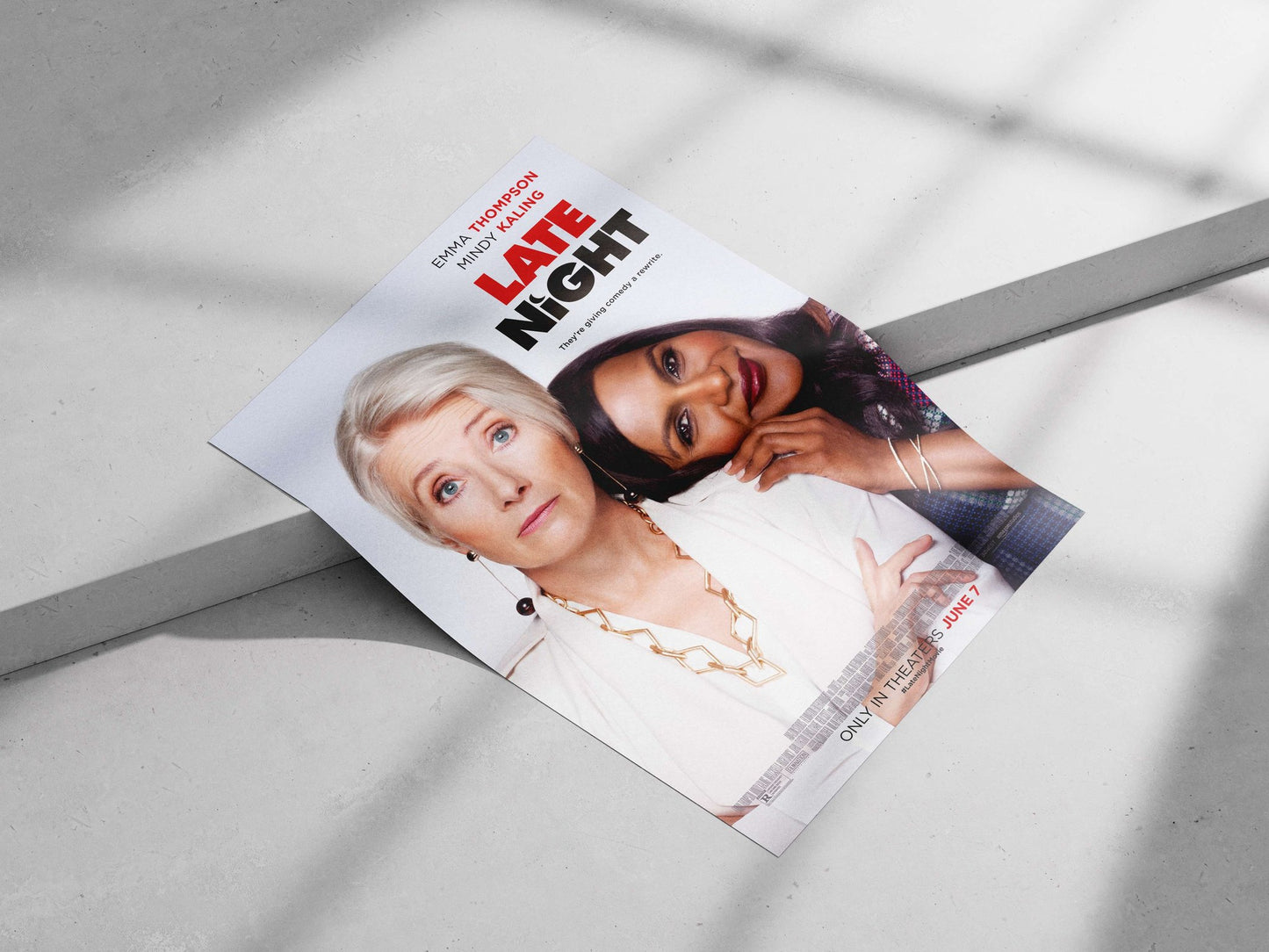 "Late Night" (film) starring Emma Thompson and Mindy Kaling Main Subject: "Late Night" (film) starring Emma Thompson and