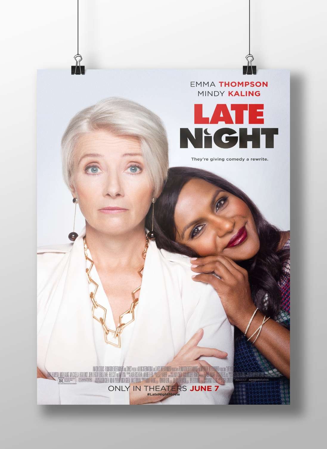 "Late Night" (film) starring Emma Thompson and Mindy Kaling Main Subject: "Late Night" (film) starring Emma Thompson and