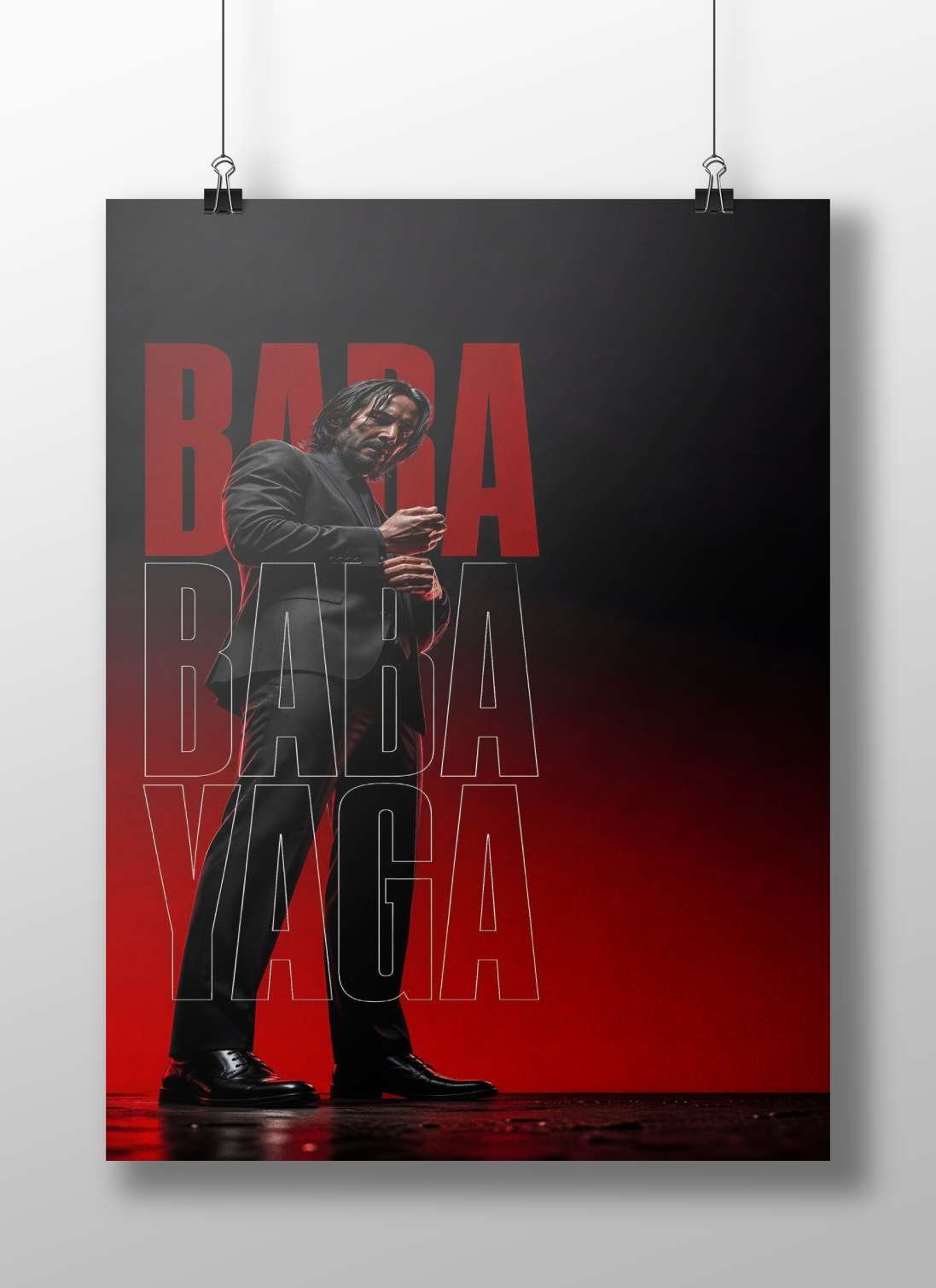 John Wick Main Subject: John Wick Matte BoizzBoard rigid print — Hollywood wall art India | PosterBoizz