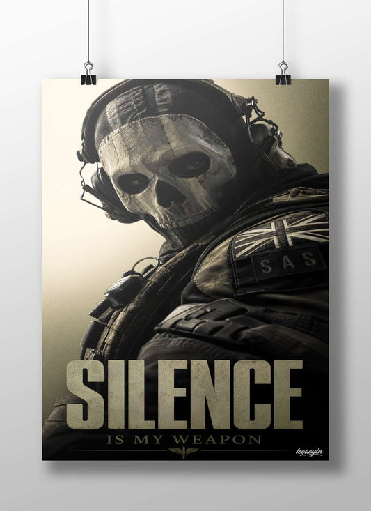 Ghost (Call of Duty character) Main Subject: Ghost (Call of Duty character) Matte BoizzBoard rigid print — Gaming wall art