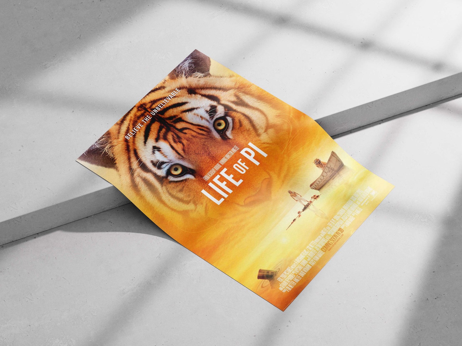 "Life of Pi" (2012 film by Ang Lee) Main Subject: "Life of Pi" (2012 film by Ang Lee) Matte poster print — Bollywood wall