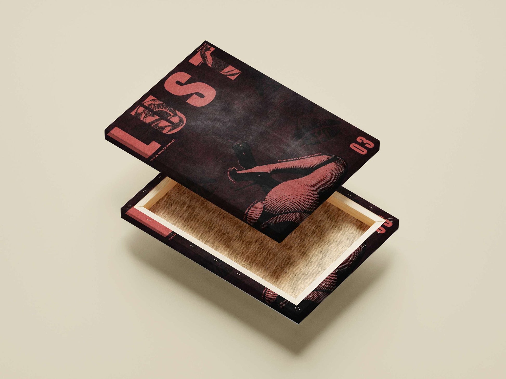 LUST (as the central typographic element with integrated imagery) Main Subject: LUST (as the central typographic element