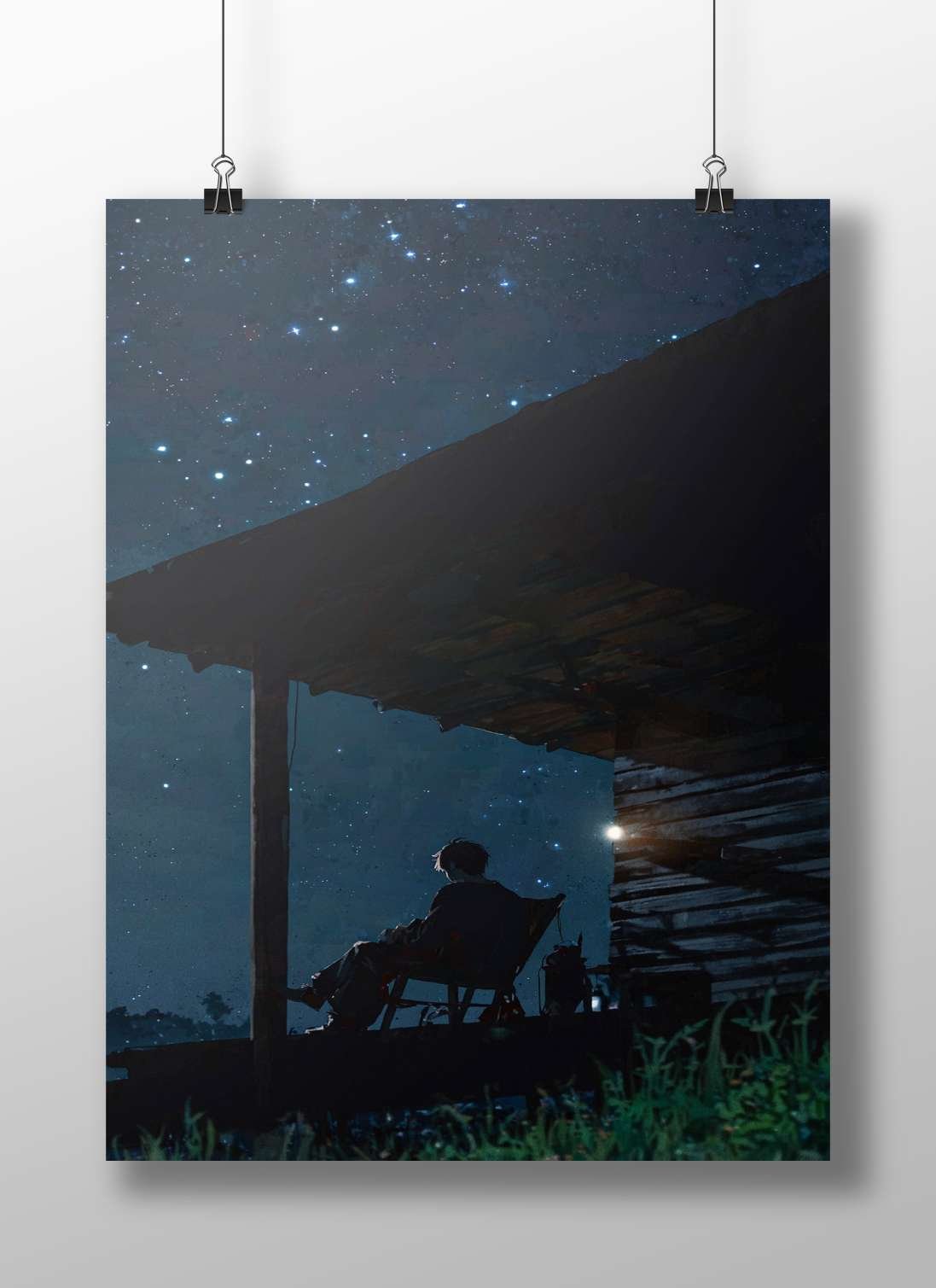 Generic Silhouetted Figure Modern Digital Matte BoizzBoard rigid print — Anime wall art India | PosterBoizz
