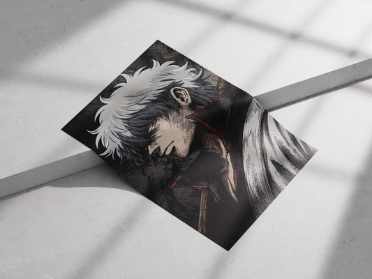 Gintoki Sakata (from Gintama franchise) Main Subject: Gintoki Sakata (from Gintama franchise) Matte poster print — Anime