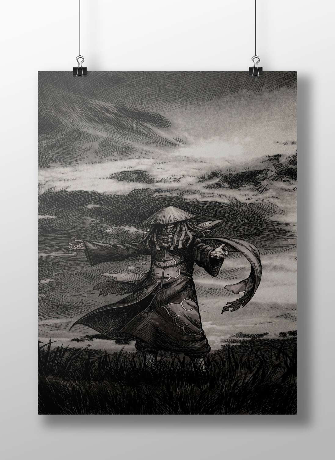 Chinese Mystical Figure Traditional Chinese Culture Modern Digital Noir Matte BoizzBoard rigid print — Sanatan wall art