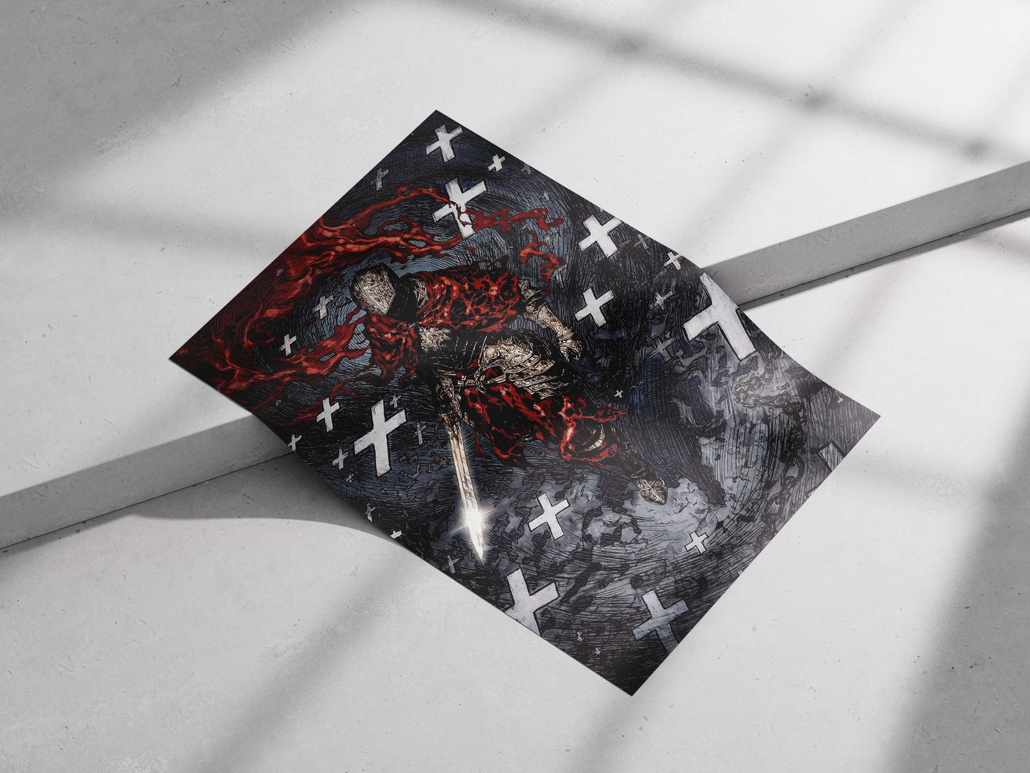 Bloodborne Knight Main Subject: Bloodborne Knight Matte poster print — Gaming wall art India | PosterBoizz