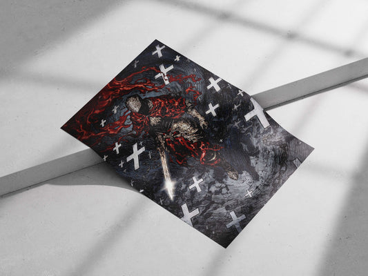 Bloodborne Knight Main Subject: Bloodborne Knight Matte poster print — Gaming wall art India | PosterBoizz