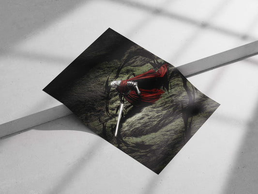Geralt from The Witcher franchise Main Subject: Geralt from The Witcher franchise Matte poster print — Gaming wall art India