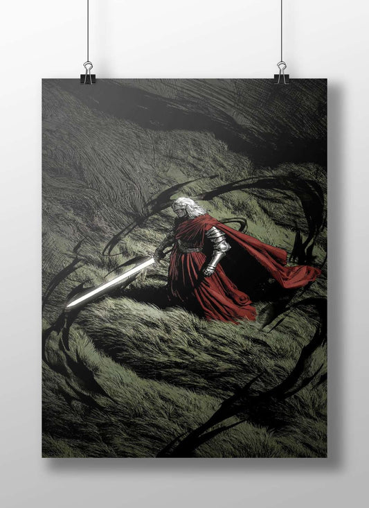 Geralt from The Witcher franchise Main Subject: Geralt from The Witcher franchise Matte BoizzBoard rigid print — Gaming wall
