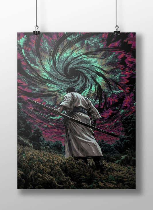 Samurai Main Subject: Samurai Matte BoizzBoard rigid print — Anime wall art India | PosterBoizz