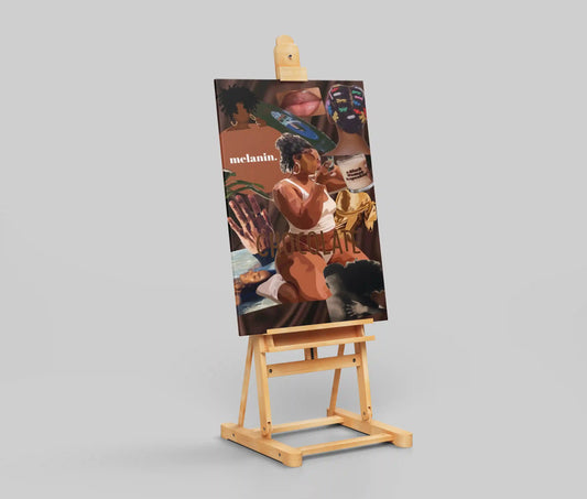 Melanin Moodboard Poster – Black Beauty & Culture Collage Art | Chocolate Affirmation Wall Print