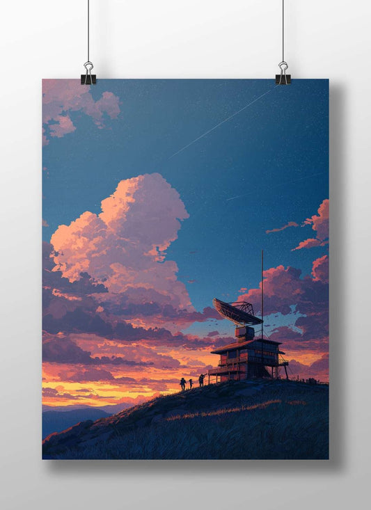 Satellite Dish Observatory Main Subject: Satellite Dish Observatory Matte BoizzBoard rigid print — Art wall art India |